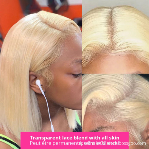 613Blonde Transparent Lace Front Wigs Raw Virgin Human Hair  Lace Closure Wig For Black Women Peruvian 360 HD Lace Frontal Wig